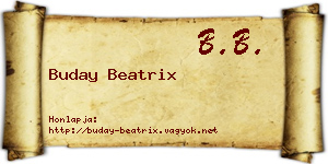 Buday Beatrix névjegykártya